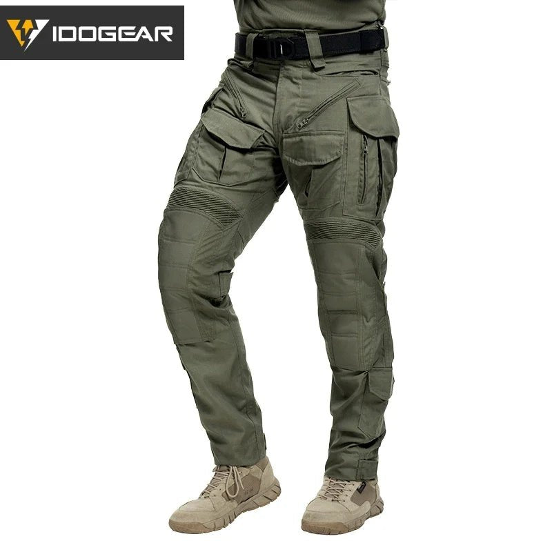 Pantalon tactique en tissu ripstop flexible avec genouillères, multi - poches, pour la randonnée et les activités militaires "IDOGEAR - G5 - 3215" - Planète Rando
