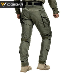 Pantalon tactique en tissu ripstop flexible avec genouillères, multi - poches, pour la randonnée et les activités militaires "IDOGEAR - G5 - 3215" - Planète Rando