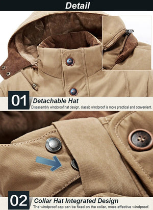 Parka d'hiver, manteau polaire avec capuche détachable pour homme 1,3kg "Lzlltt - Fs125" - Planète Rando
