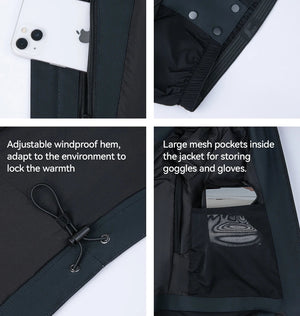 Parka d'hiver / veste de ski imperméables 3 couches avec technologie Teflon EcoElite "COPOZZ - HXF - 24304" - Planète Rando