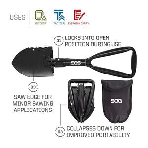 Pelle multifonction pliante tactique, équipement de survie "SOG - F08 - N" - Planète Rando