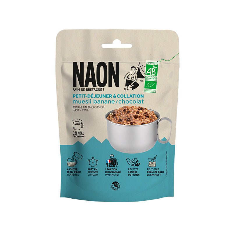 Petit - déjeuner / repas lyophilisé 85g "Naon - Muesli banane - chocolat" - Planète Rando
