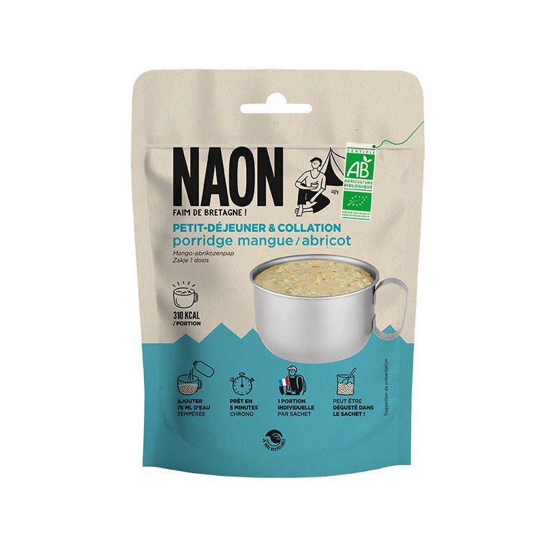 Petit - déjeuner / repas lyophilisé 85g "Naon - Porridge mangue - abricot" - Planète Rando