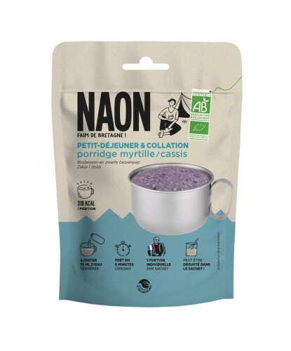 Petit - déjeuner / repas lyophilisé 85g "Naon - Porridge myrtille cassis" - Planète Rando