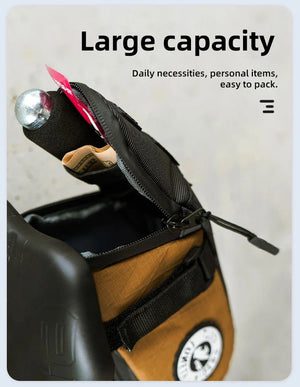 Pochette de selle / sacoche de selle étanche pour vélo, gravel, VTT 600ml à 1,3L "ULAC - PB6" - Planète Rando