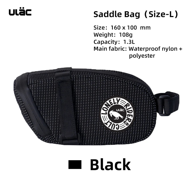 Pochette de selle / sacoche de selle étanche pour vélo, gravel, VTT 600ml à 1,3L "ULAC - PB6" - Planète Rando
