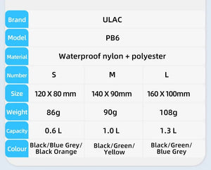 Pochette de selle / sacoche de selle étanche pour vélo, gravel, VTT 600ml à 1,3L "ULAC - PB6" - Planète Rando