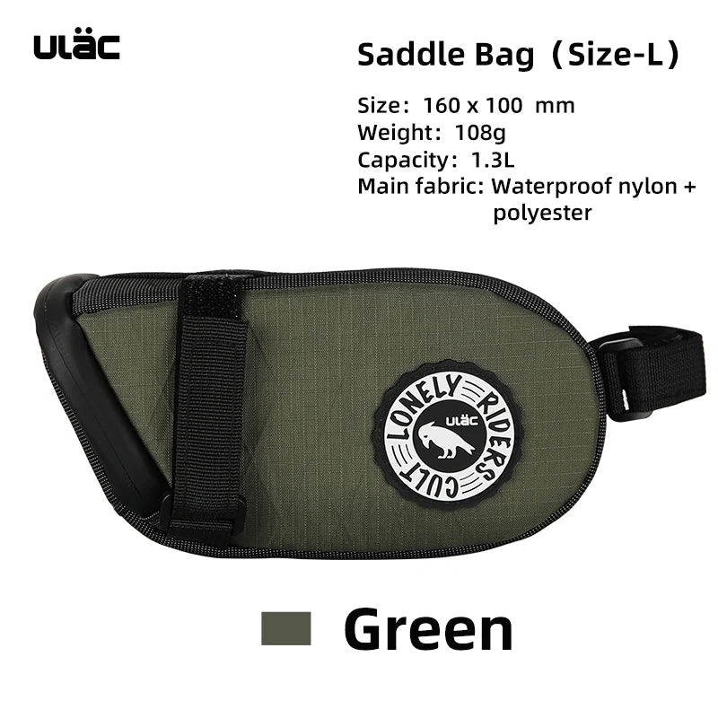 Pochette de selle / sacoche de selle étanche pour vélo, gravel, VTT 600ml à 1,3L "ULAC - PB6" - Planète Rando