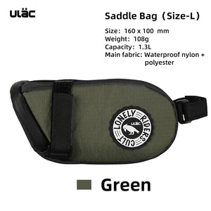 Pochette de selle / sacoche de selle étanche pour vélo, gravel, VTT 600ml à 1,3L "ULAC - PB6" - Planète Rando