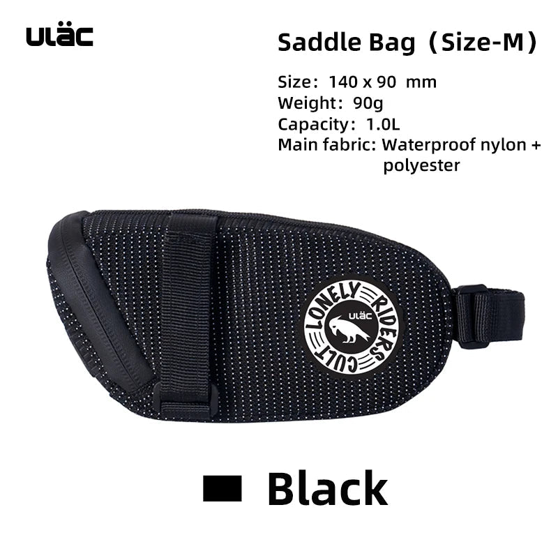 Pochette de selle / sacoche de selle étanche pour vélo, gravel, VTT 600ml à 1,3L "ULAC - PB6" - Planète Rando