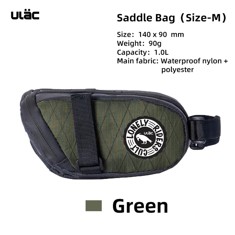 Pochette de selle / sacoche de selle étanche pour vélo, gravel, VTT 600ml à 1,3L "ULAC - PB6" - Planète Rando