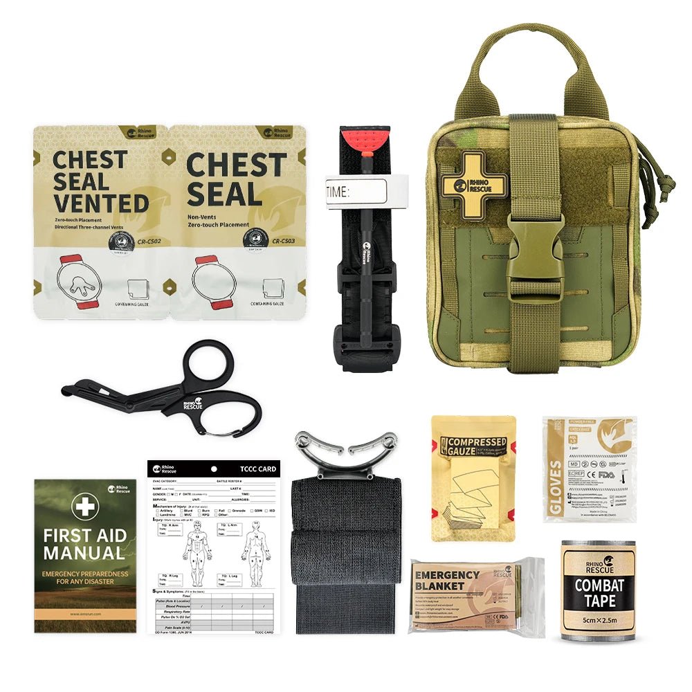 Pochette EDC, kit de premiers secours, Kit tactique militaire de survie en traumatologie "Rhino Rescue – EDC Poutch" - Planète Rando