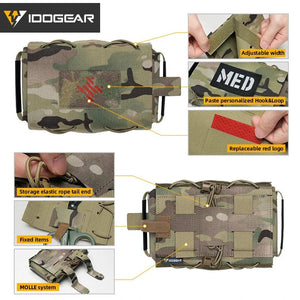 Pochette tactique avec passant MOLLE pour équipement médical "IDOGEAR - IG - BG35132" - Planète Rando