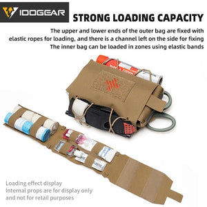 Pochette tactique avec passant MOLLE pour équipement médical "IDOGEAR - IG - BG35132" - Planète Rando