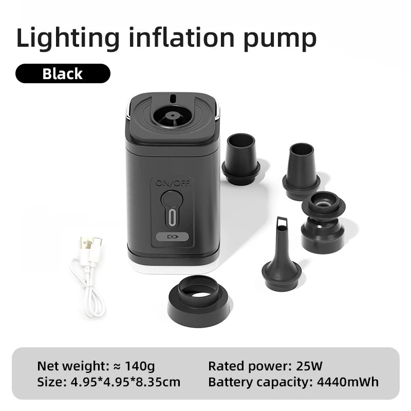 Pompe de gonflage sans fil / mini compresseur avec éclairage LED "PACOONE - Mini Outdoor Air Pump" - Planète Rando