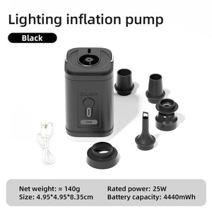 Pompe de gonflage sans fil / mini compresseur avec éclairage LED "PACOONE - Mini Outdoor Air Pump" - Planète Rando