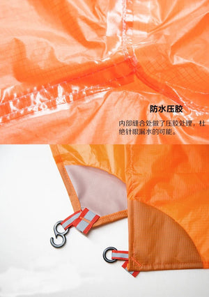 Poncho de pluie / tarp multifonction en Nylon ultraléger 15D imperméable pour la randonnée "FLAME'S CREED - Hiking Poncho" - Planète Rando