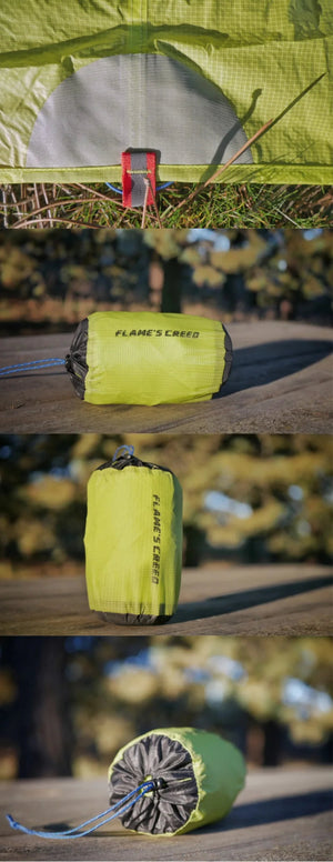 Poncho de pluie / tarp multifonction en Nylon ultraléger 15D imperméable pour la randonnée "FLAME'S CREED - Hiking Poncho" - Planète Rando