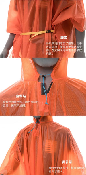 Poncho de pluie / tarp multifonction en Nylon ultraléger 15D imperméable pour la randonnée "FLAME'S CREED - Hiking Poncho" - Planète Rando