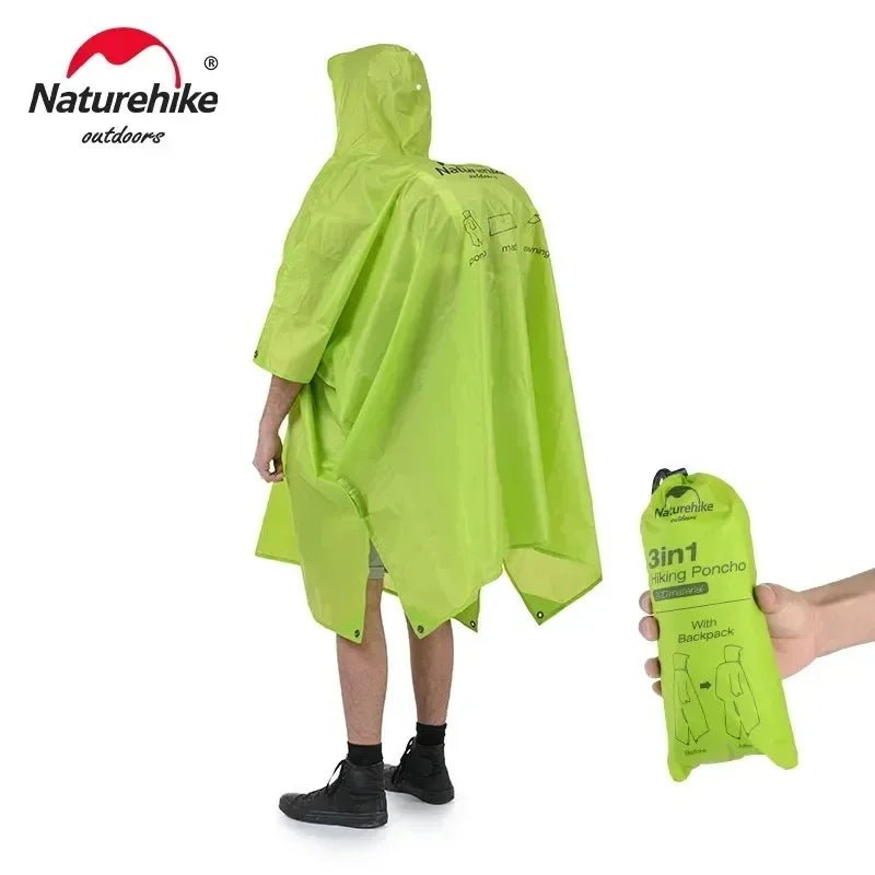 Poncho de randonnée 3 en 1, imperméable, multifonction "Naturehike - NH17D002M" - Planète Rando
