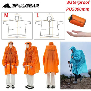 Poncho / tarp imperméable à fermeture éclair ultra - léger "3F UL GEAR - Rain poncho" - Planète Rando
