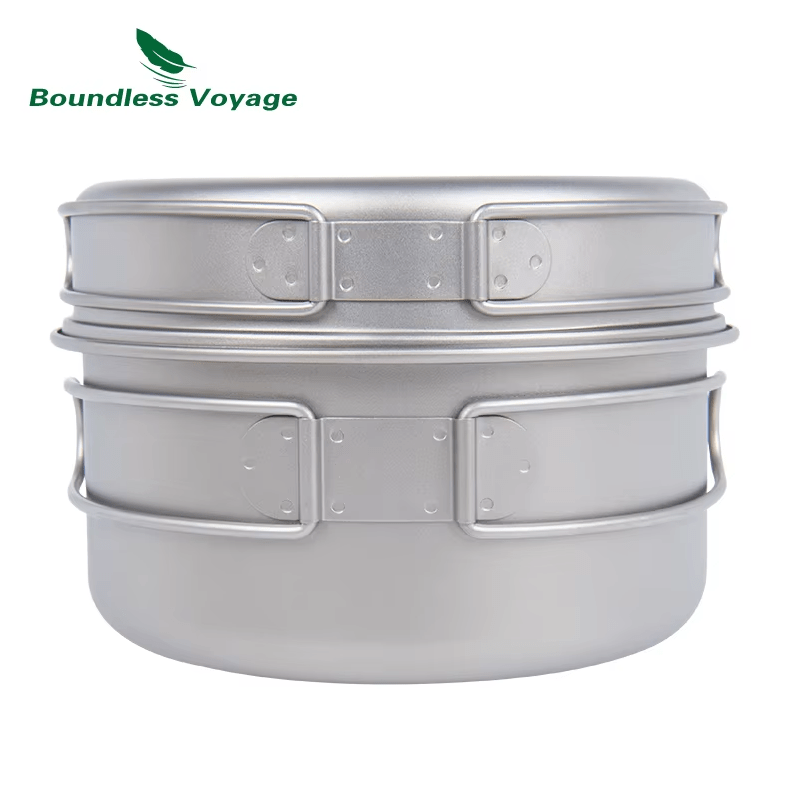 Popote camping / ensemble de casseroles avec poignées pliantes 180g "Boundless Voyage - Ti2042C" - Planète Rando
