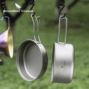 Popote camping / ensemble de casseroles avec poignées pliantes 180g "Boundless Voyage - Ti2042C" - Planète Rando