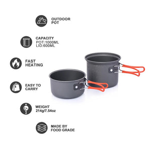Popote en alliage d'aluminium pour le camping & bivouac "Widesea - WSC - 101" - Planète Rando
