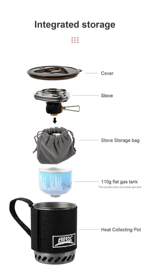 Pot brûleur / système de cuisson avec réchaud ultraléger pour le campang et bivouac "BRS 61" - Planète Rando