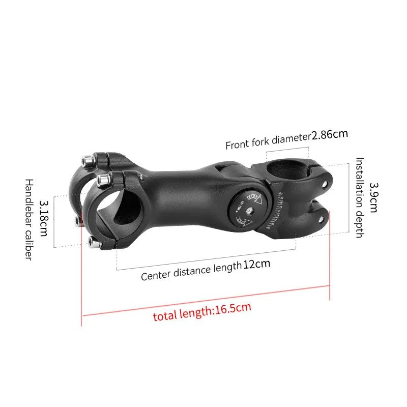 Potence vélo réglable ±60° en aluminium 25,4/31,8 mm "Probike - 6061" - Planète Rando