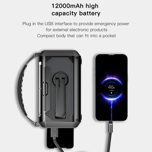 Radio d'urgence AM/FM portable avec éclairage LED 12 000 mAh, rechargeable USB, panneaux solaire et manivelle "ALLOYSEED - H17" - Planète Rando