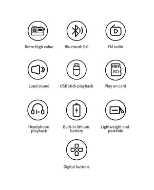 Radio portable de secours FM avec haut - parleur Bluetooth avec écran LCD, antenne, entrée AUX, lecteur MP3 "MLOVE - BV800" - Planète Rando