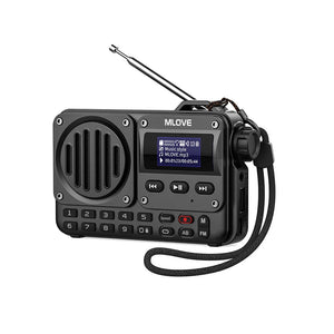Radio portable de secours FM avec haut - parleur Bluetooth avec écran LCD, antenne, entrée AUX, lecteur MP3 "MLOVE - BV800" - Planète Rando
