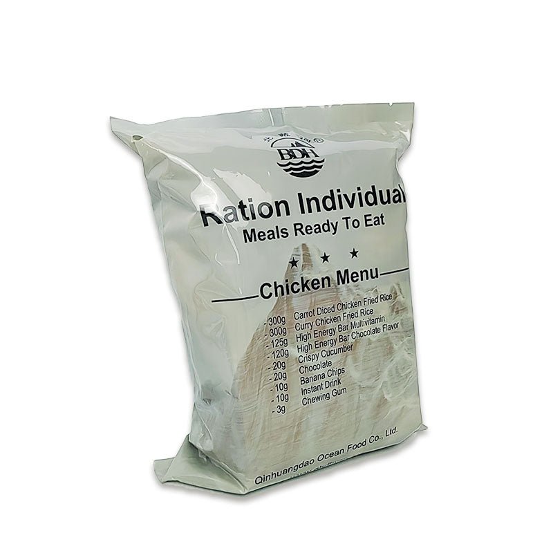 Ration alimentaire 24h opérationnelle 2883 Kcal longue conservation 5 ans "BDH - MRE Chiken Menu" - Planète Rando