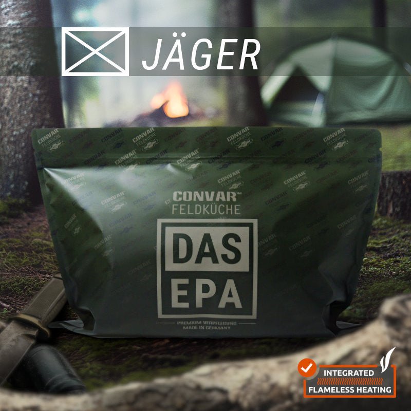 Ration alimentaire 24h opérationnelle 3000Kcal longue conservation 10 ans "CONVAR™ - DAS EPA JÄGER" - Planète Rando