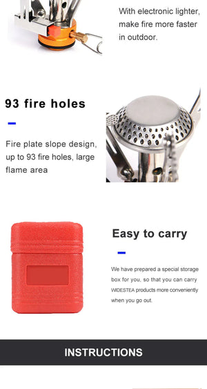 Réchaud à cartouche de gaz / brûleur pliable pour le camping, bivouac, randonnée "Widesea - WSS - 103" - Planète Rando