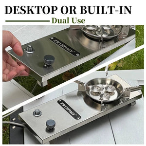 Réchaud à gaz / brûleur à gaz 7200 W haute puissance en acier inoxydable pour table pliable de camping IGT "Tryhomy - IGT Gas Stove" - Planète Rando