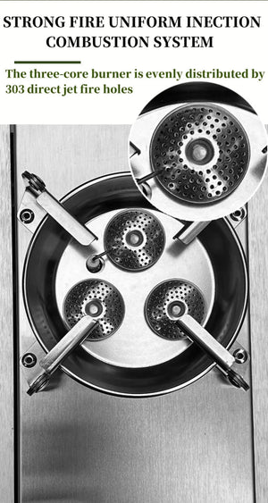 Réchaud à gaz / brûleur à gaz 7200 W haute puissance en acier inoxydable pour table pliable de camping IGT "Tryhomy - IGT Gas Stove" - Planète Rando