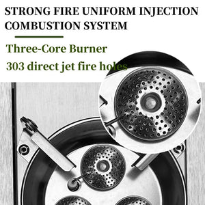 Réchaud à gaz / brûleur à gaz 7200 W haute puissance en acier inoxydable pour table pliable de camping IGT "Tryhomy - IGT Gas Stove" - Planète Rando