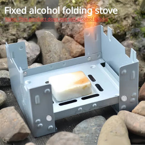 Réchaud de camping pliable à alcool et portable en fer galvanisé "Globe trotter - Portable alcohol Burner" - Planète Rando