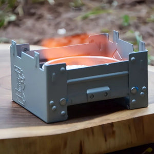 Réchaud de camping pliable à alcool et portable en fer galvanisé "Globe trotter - Portable alcohol Burner" - Planète Rando