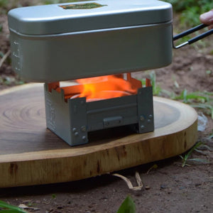 Réchaud de camping pliable à alcool et portable en fer galvanisé "Globe trotter - Portable alcohol Burner" - Planète Rando