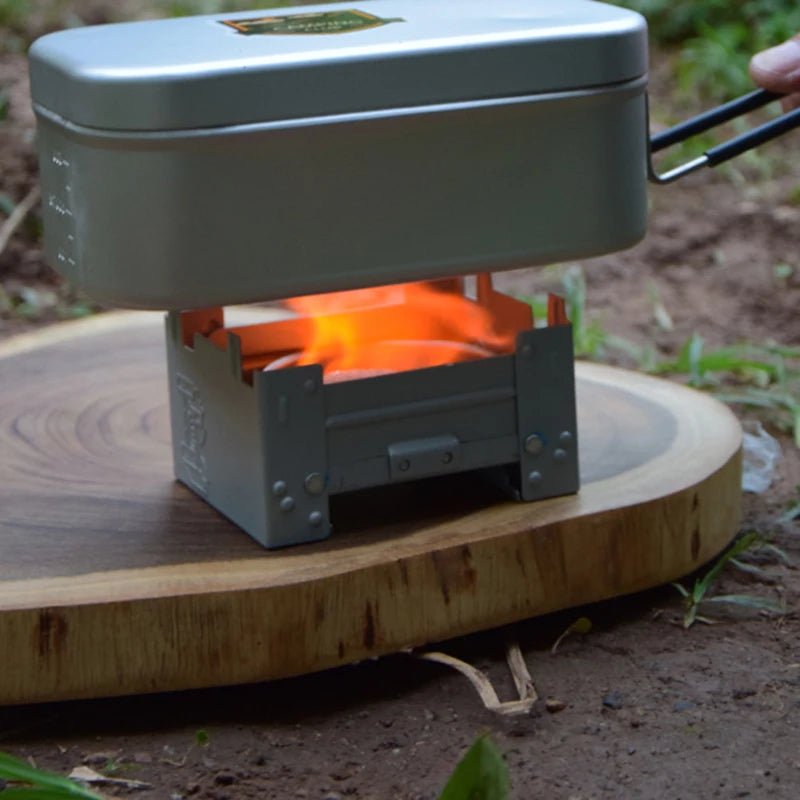 Réchaud de camping pliable à alcool et portable en fer galvanisé "Globe trotter - Portable alcohol Burner" - Planète Rando