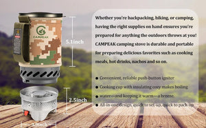 Réchaud de camping portable au propane 1,4 L avec trépied rouge "CAMPEAK - CAMPST - 01" - Planète Rando