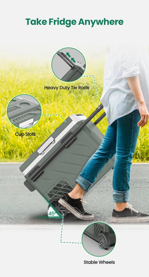 Réfrigérateur de voiture à compresseur 12/24V CC 100 - 240V CA, mini - réfrigérateur - congélateur "Alpicool - EZGW Series" - Planète Rando