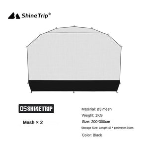 Rideaux de remplacement pour tente dôme / auvent de camping "ShineTrip - Sunshade curtain" - Planète Rando