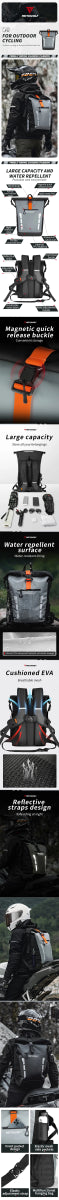 Sac à dos de moto/vélo étanche et réfléchissant 20L "Motowolf - MDL0716" - Planète Rando