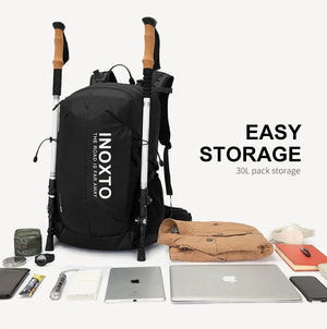 Sac à dos de randonnée en nylon 420D avec housse de pluie 30L "Outdoor Inoxto - 8105" - Planète Rando