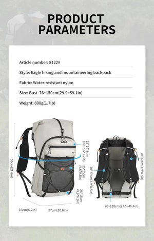 Sac à dos de randonnée / trail ultralight avec housse imperméable 800g "Outdoor Inoxto - Tellus 30L" - Planète Rando