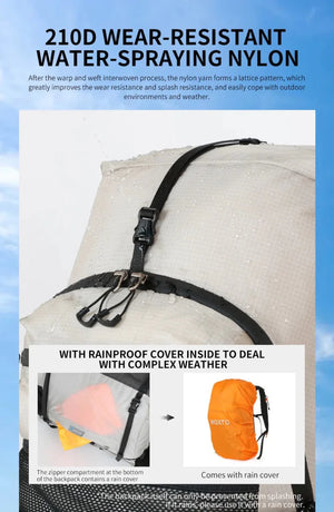 Sac à dos de randonnée / trail ultralight avec housse imperméable 800g "Outdoor Inoxto - Tellus 30L" - Planète Rando